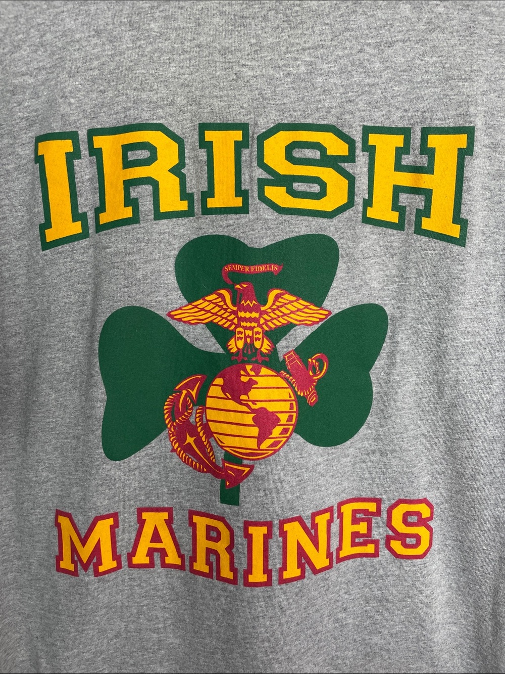 Gildan Gray Short-Sleeve Tee with Irish Marines Crest